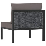 Right Corner Sofa with Cushion Anthracite Poly Rattan