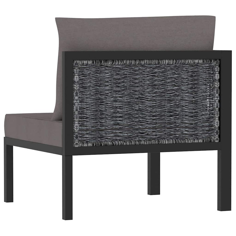 Right Corner Sofa with Cushion Anthracite Poly Rattan
