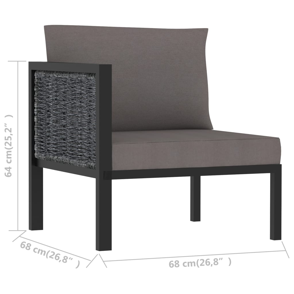 Right Corner Sofa with Cushion Anthracite Poly Rattan