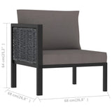 Right Corner Sofa with Cushion Anthracite Poly Rattan