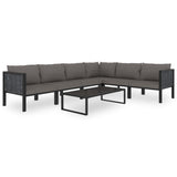 Right Corner Sofa with Cushion Anthracite Poly Rattan