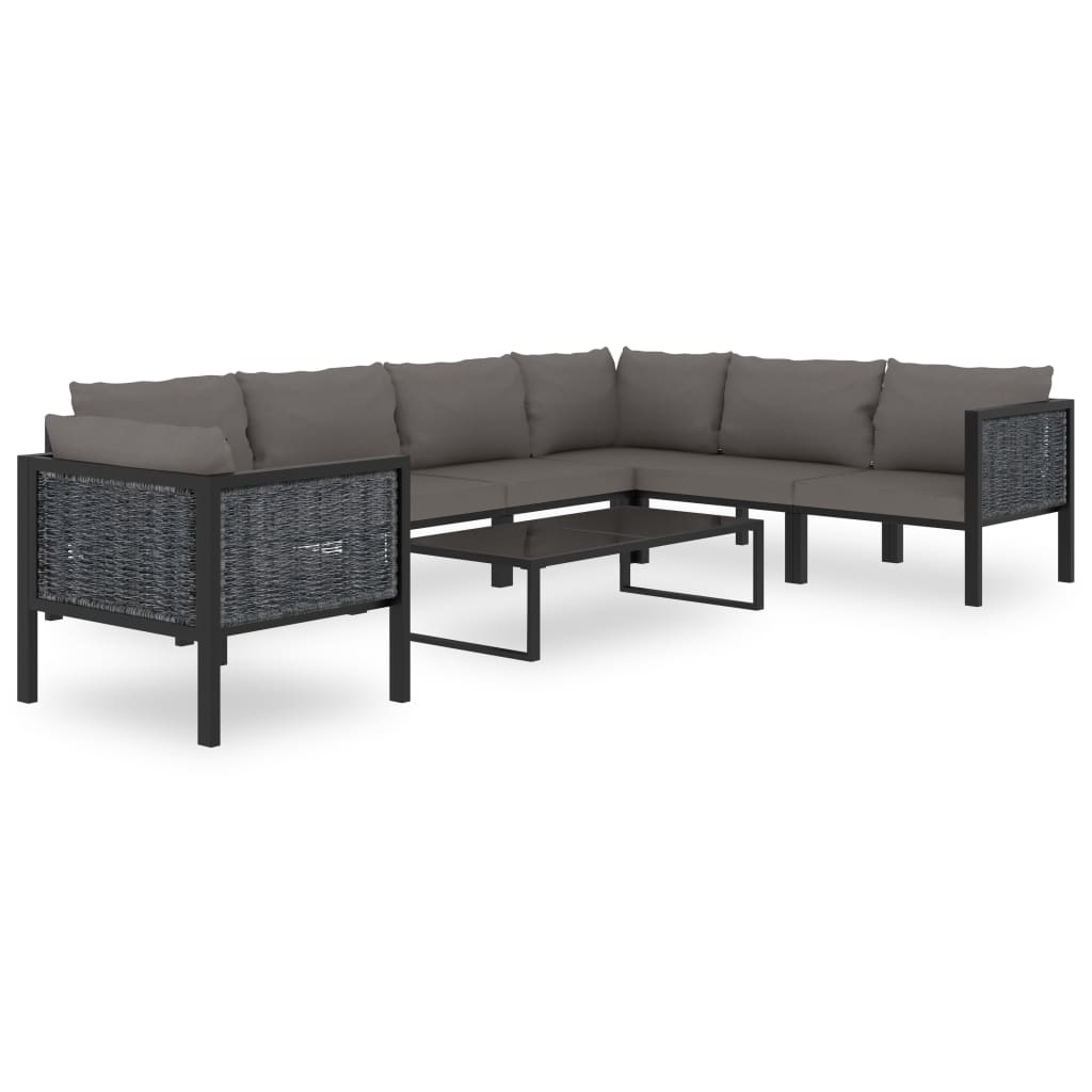 Right Corner Sofa with Cushion Anthracite Poly Rattan