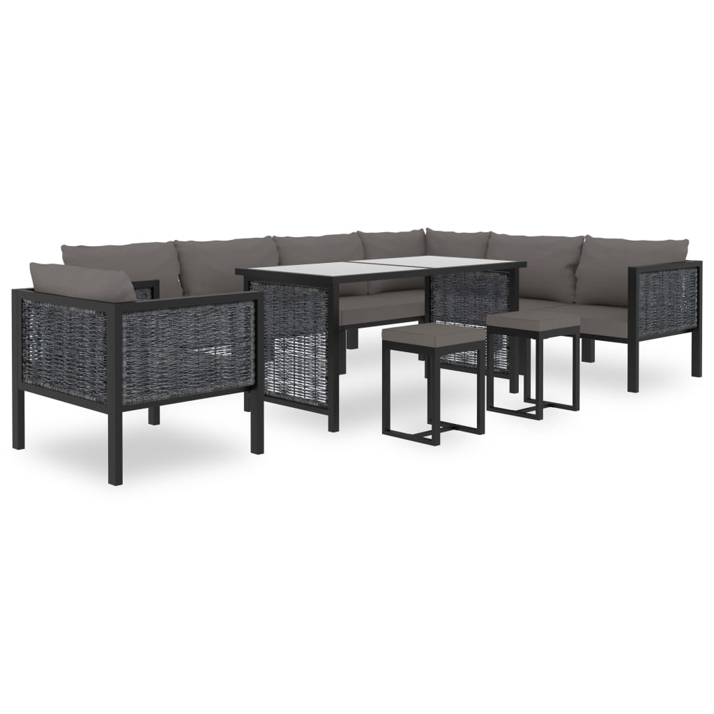 Right Corner Sofa with Cushion Anthracite Poly Rattan