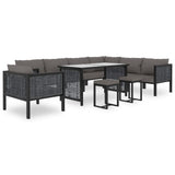 Right Corner Sofa with Cushion Anthracite Poly Rattan