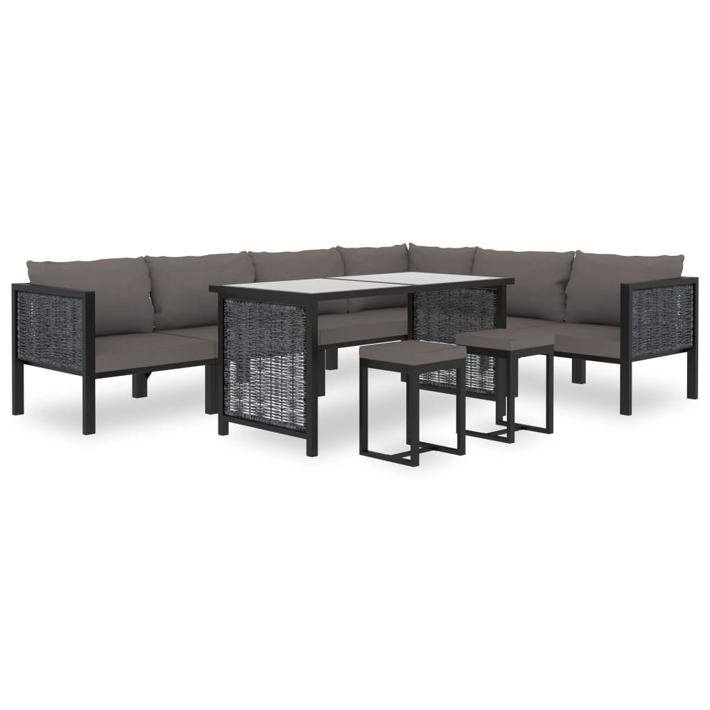 Right Corner Sofa with Cushion Anthracite Poly Rattan