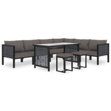 Right Corner Sofa with Cushion Anthracite Poly Rattan