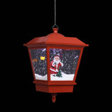 Christmas Hanging Lamp with LED Light and Santa Red 27x27x45 cm