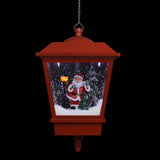 Christmas Hanging Lamp with LED Light and Santa Red 27x27x45 cm - Close-Up Angle