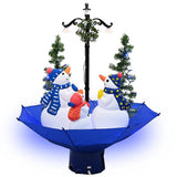 Snowing Christmas Tree with Umbrella Base Blue 75 cm PVC
