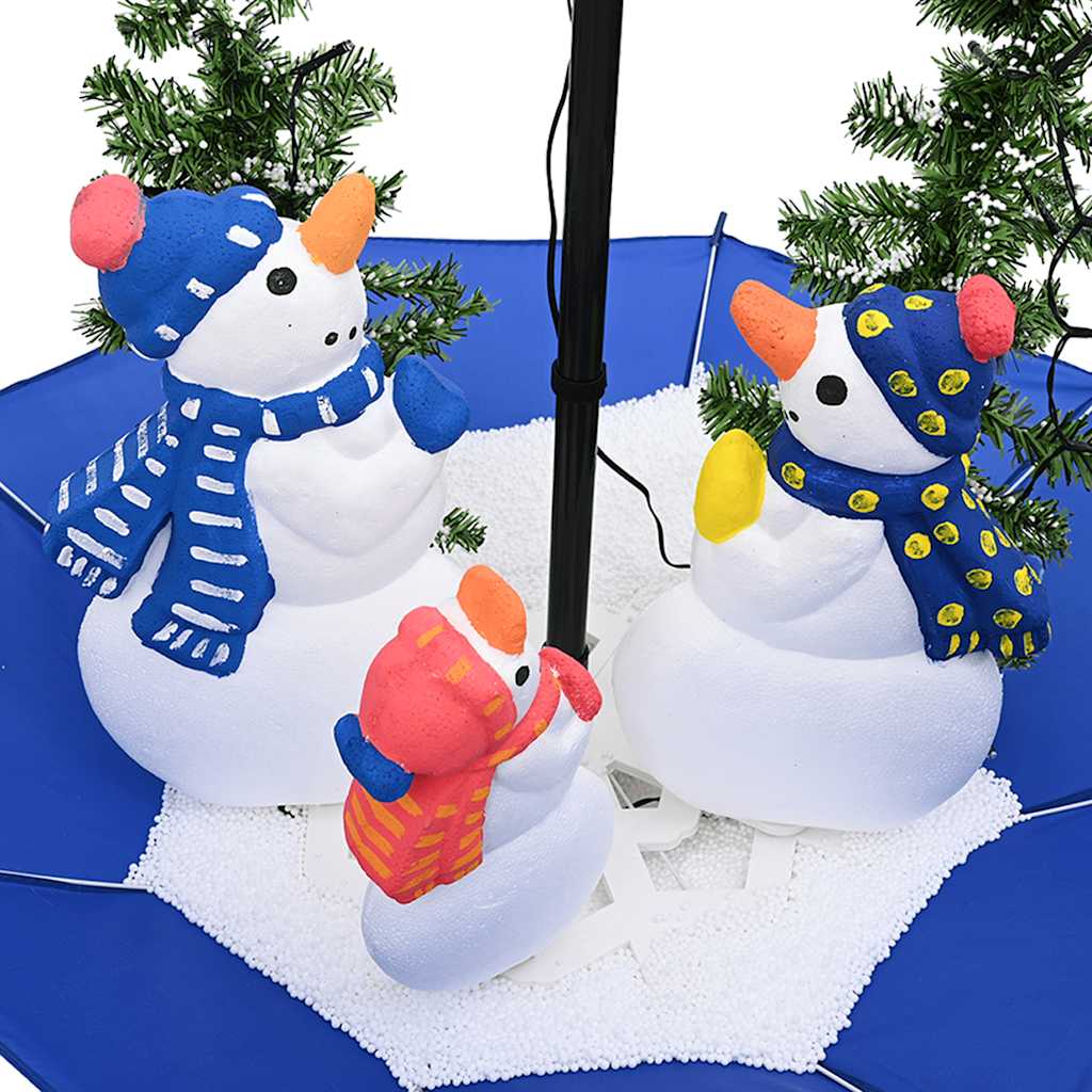 Snowing Christmas Tree with Umbrella Base Blue 75 cm PVC