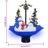 Snowing Christmas Tree with Umbrella Base Blue 75 cm PVC