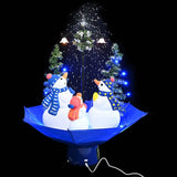 Snowing Christmas Tree with Umbrella Base Blue 75 cm PVC