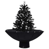 Snowing Christmas Tree with Umbrella Base Black 75 cm PVC