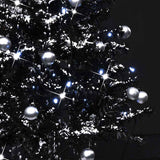 Snowing Christmas Tree with Umbrella Base Black 75 cm PVC - Close-Up Angle