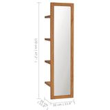 Wall Mirror with Shelves 30x30x120 cm Solid Teak Wood - Rear View