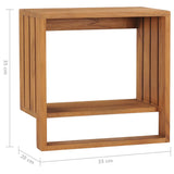 Wall-mounted Towel Rack 35x20x35 cm Solid Teak Wood - Rear View