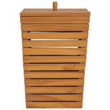 Laundry Basket 30x30x45 cm Solid Teak Wood - Front View
