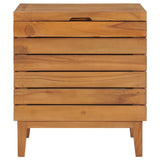 Laundry Basket 40x30x45 cm Solid Teak Wood - Front View