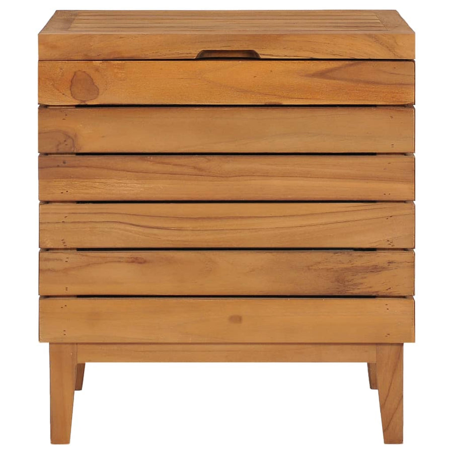 Laundry Basket 40x30x45 cm Solid Teak Wood