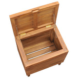 Laundry Basket 40x30x45 cm Solid Teak Wood - 45-Degree Angle