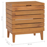 Laundry Basket 40x30x45 cm Solid Teak Wood - Close-Up Angle