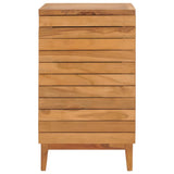 Laundry Basket 40x40x70 cm Solid Teak Wood - Front View