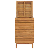 Laundry Basket 40x40x70 cm Solid Teak Wood - Top-Down View