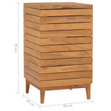 Laundry Basket 40x40x70 cm Solid Teak Wood - Close-Up Angle