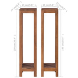 Plant Stands 2 pcs 25x25x100 cm Solid Teak Wood - Rear View
