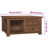 Coffee Table 68x68x33 cm Solid Teak Wood - Low Angle