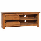TV Cabinet 100x30x40 cm Solid Teak Wood - Front View