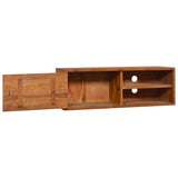 Wall-mounted TV Cabinet 90x30x30 cm Solid Teak Wood - Front View