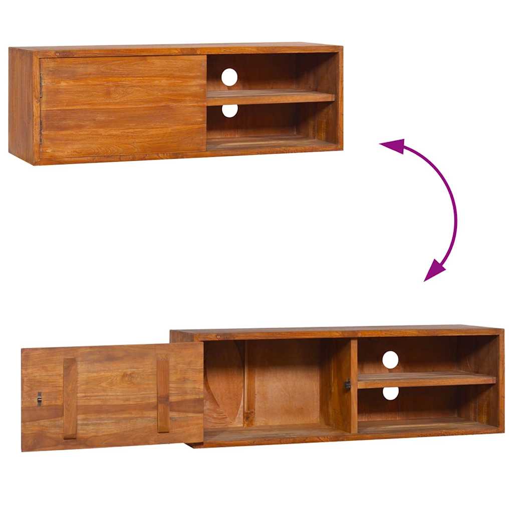 Wall-mounted TV Cabinet 90x30x30 cm Solid Teak Wood