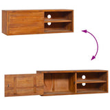 Wall-mounted TV Cabinet 90x30x30 cm Solid Teak Wood - Close-Up Angle