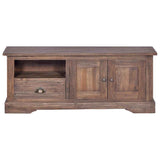 TV Cabinet 100x30x40 cm Solid Teak Wood - Front View