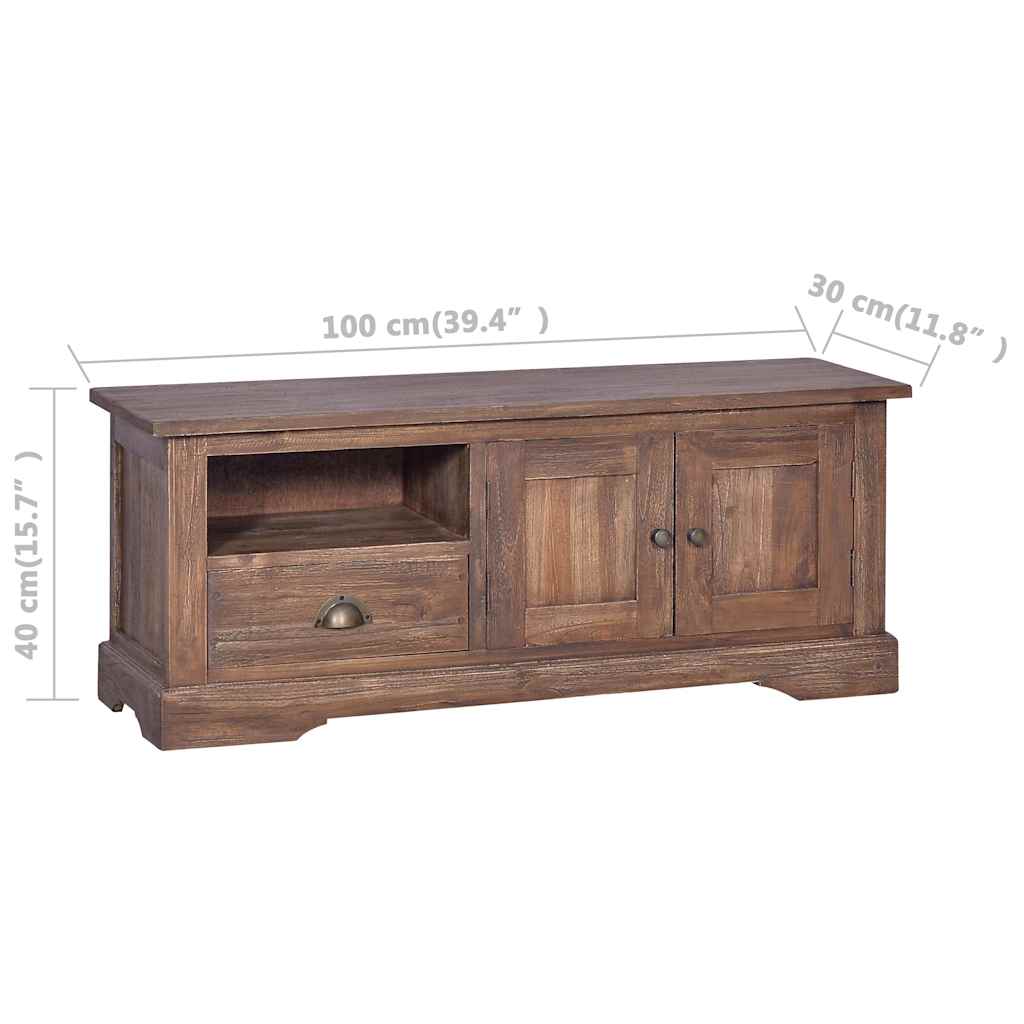 TV Cabinet 100x30x40 cm Solid Teak Wood