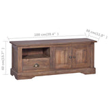 TV Cabinet 100x30x40 cm Solid Teak Wood - Extra Image