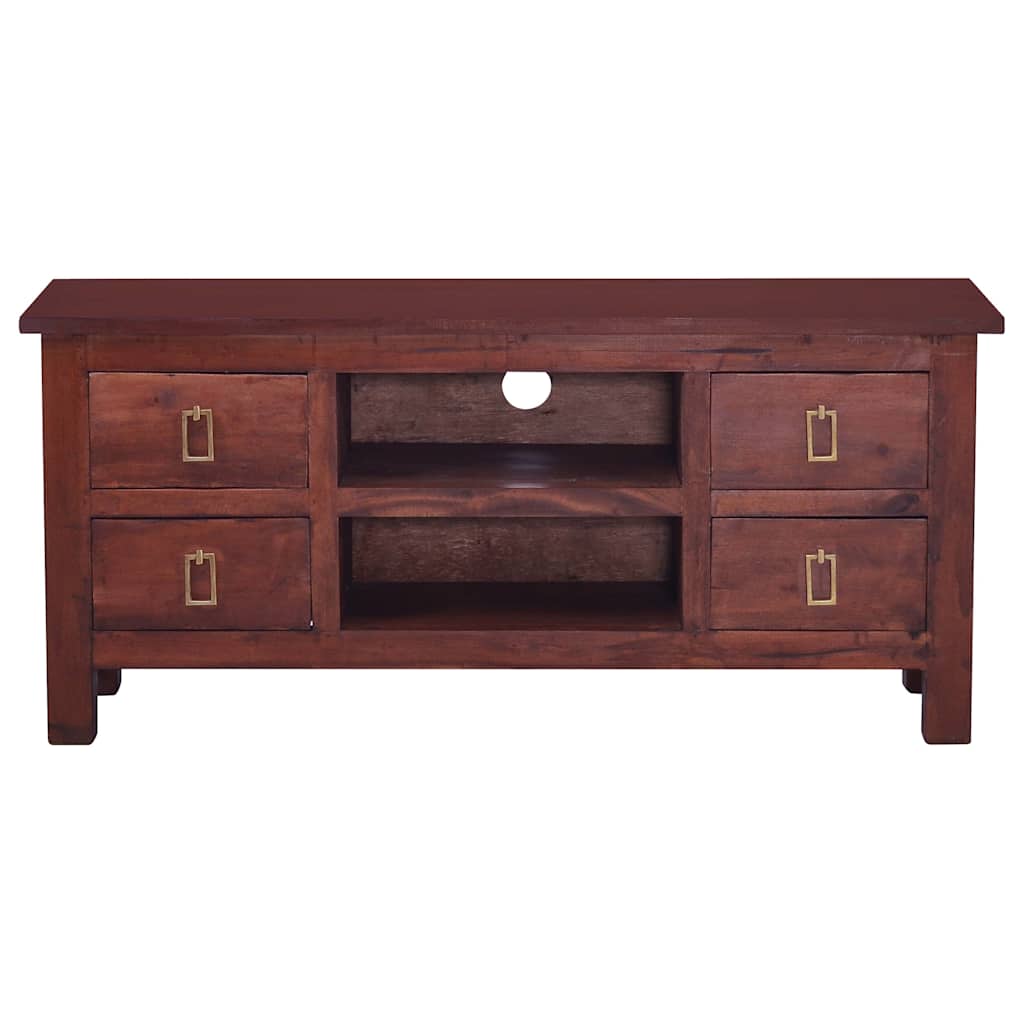 TV Cabinet Classical Brown 100x30x45 cm Solid Mahogany Wood