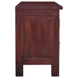 TV Cabinet Classical Brown 100x30x45 cm Solid Mahogany Wood - Side View
