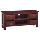 TV Cabinet Classical Brown 100x30x45 cm Solid Mahogany Wood