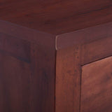 TV Cabinet Classical Brown 100x30x45 cm Solid Mahogany Wood - Close-Up Angle