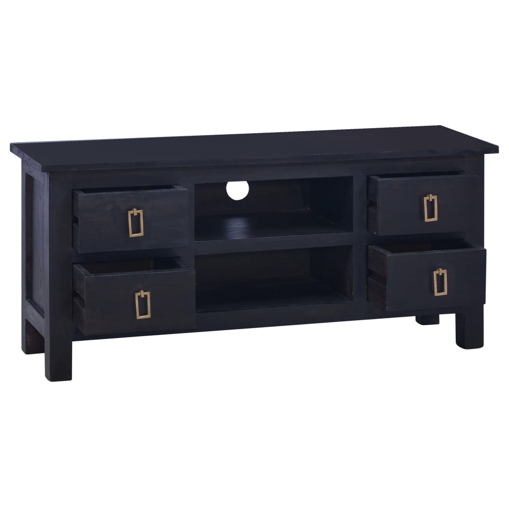 TV Cabinet Light Black Coffee 100x30x45 cm Solid Mahogany Wood