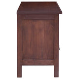 TV Cabinet Classical Brown 100x30x45 cm Solid Mahogany Wood - Side View