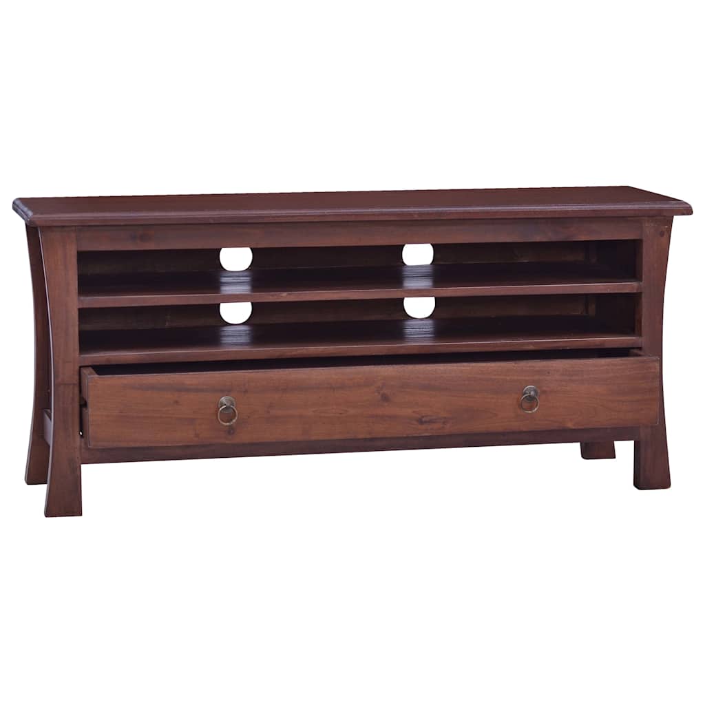 TV Cabinet Classical Brown 100x30x45 cm Solid Mahogany Wood