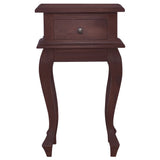 Bedside Table Classical Brown 35x30x60 cm Solid Mahogany Wood - Front View