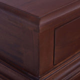 Bedside Table Classical Brown 35x30x60 cm Solid Mahogany Wood - Close-Up Angle