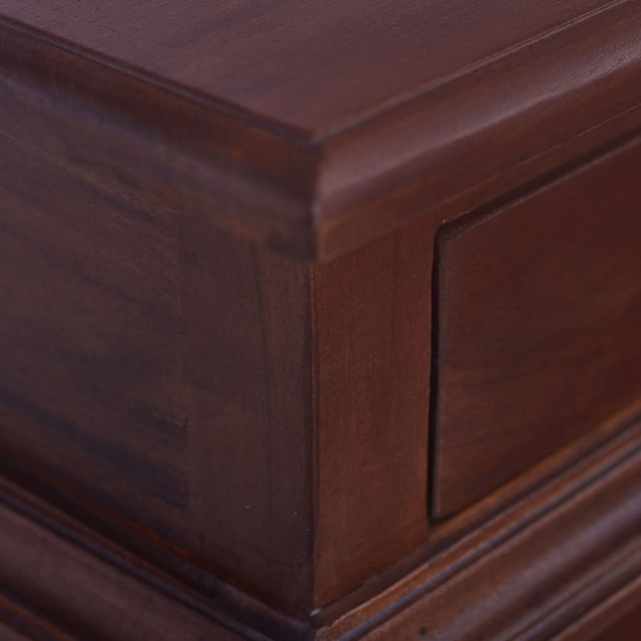 Bedside Table Classical Brown 35x30x60 cm Solid Mahogany Wood
