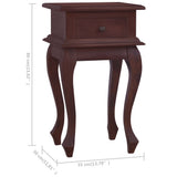 Bedside Table Classical Brown 35x30x60 cm Solid Mahogany Wood - Low Angle