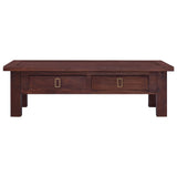 Coffee Table Classical Brown 100x50x30 cm Solid Mahogany Wood - Front View
