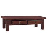 Coffee Table Classical Brown 100x50x30 cm Solid Mahogany Wood - Side View